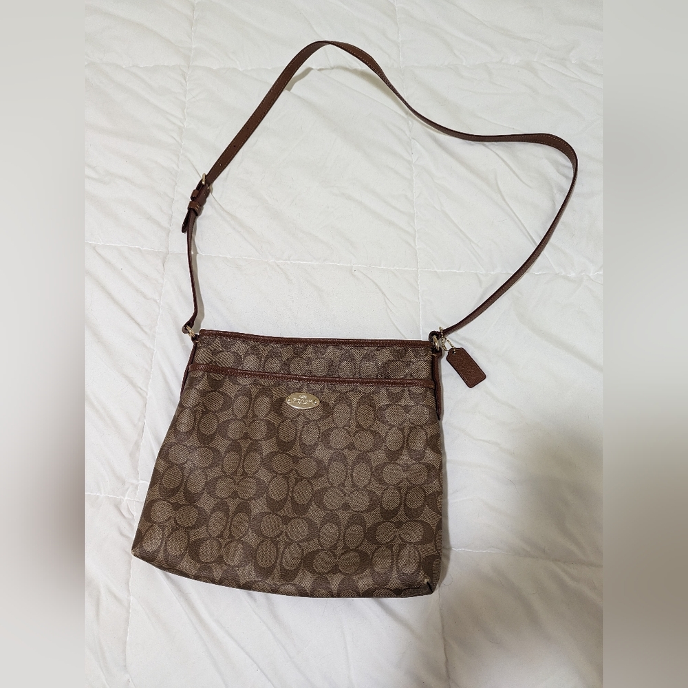 Adjustable Crossbody Classic Coach Pattern Purse